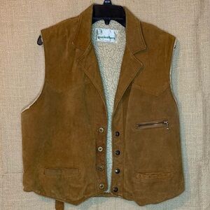 Vintage Gino Leathers Hunting Vest Sherpa